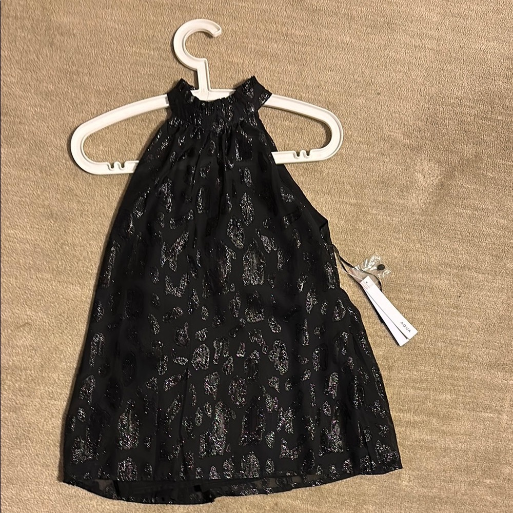 NWT!!!  Aqua Black Leopard Print Halter-Neck Top